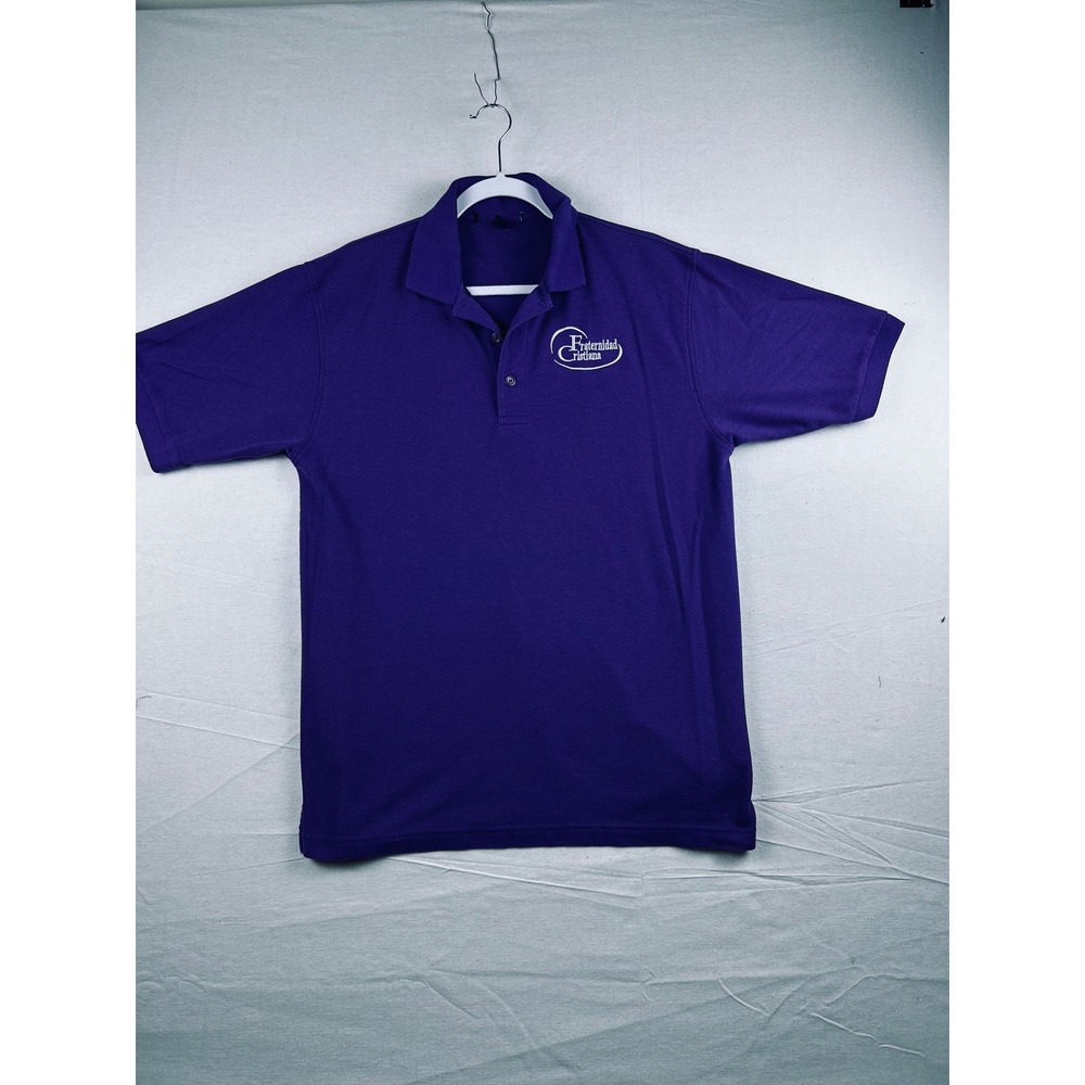Port Authority Mens Purple Fraternidad Cristiana Trenton Polo Shirt Size L